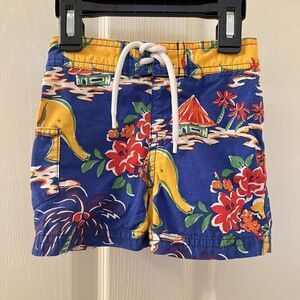 Polo by Ralph Lauren Swim Trunks Shorts Elephant Tropical Boys Size 9 Months